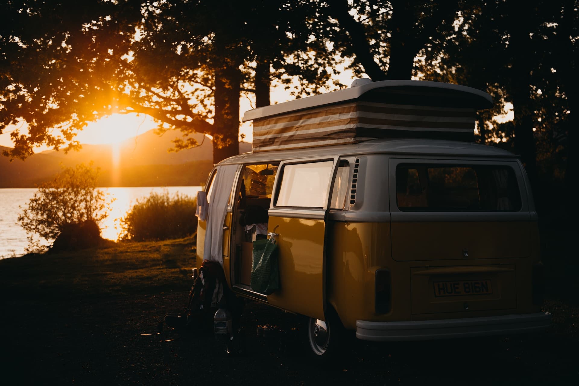 Yellow campervan