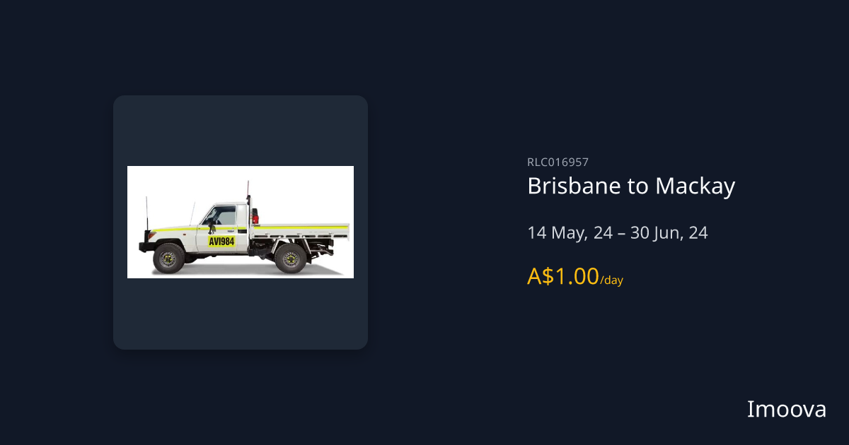Brisbane to Mackay Imoova